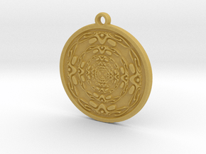 Abstract circle pendant in Tan Fine Detail Plastic