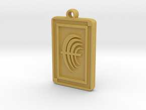 Abstract pattern pendant in Tan Fine Detail Plastic