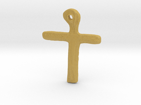 Oak Island Cross Pendant Small in Tan Fine Detail Plastic