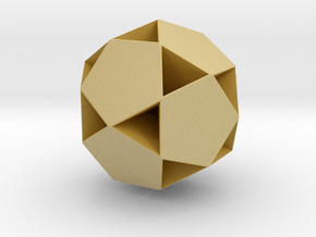 Small Dodecahemidodecahedron - 1 Inch in Tan Fine Detail Plastic
