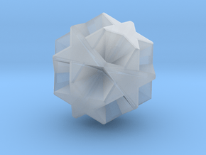 Small Dodecahemicosahedron - Thicken 1mm - 1 Inch in Clear Ultra Fine Detail Plastic