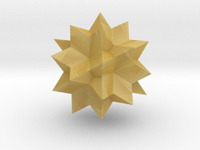 Great Icosahemidodecahedron - Variant 03 - 1 Inch in Tan Fine Detail Plastic