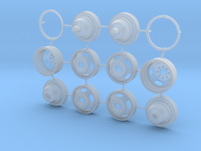 1/25 5 Hole Dually Wheel Set in Clear Ultra Fine Detail Plastic