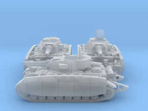 Krieg Recce x3 Light tanks in difference poses in Clear Ultra Fine Detail Plastic