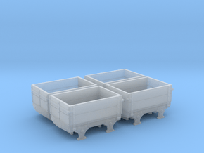 GVT 1t open waggons x4 009 in Clear Ultra Fine Detail Plastic