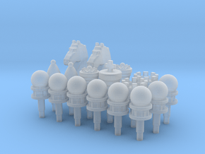 Chess Toppers 16 plus extra queen in Clear Ultra Fine Detail Plastic