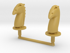 Chess Toppers - 2 Modernist Knights in Tan Fine Detail Plastic