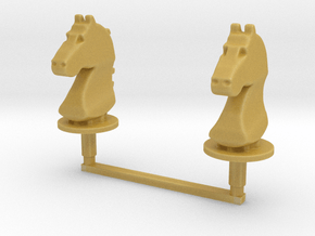 Chess Toppers - 2 Classic Knights in Tan Fine Detail Plastic