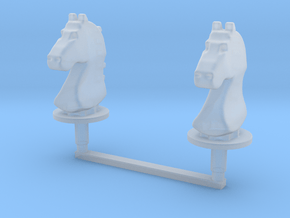 Chess Toppers - 2 Classic Knights in Clear Ultra Fine Detail Plastic