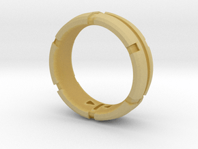 Utilitarian Measuring Ring in Tan Fine Detail Plastic