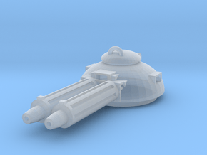 Design 1 double MG turret in Clear Ultra Fine Detail Plastic