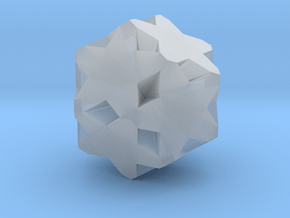 Ditrigonal Dodecadodecahedron - 1 Inch in Clear Ultra Fine Detail Plastic