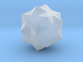 Small Ditrigonal Icosidodecahedron - 1 Inch in Clear Ultra Fine Detail Plastic