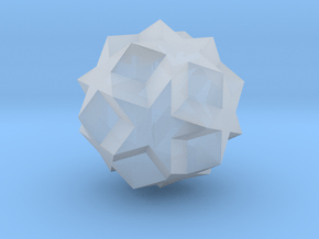 Dodecadodecahedron - 1 inch in Clear Ultra Fine Detail Plastic