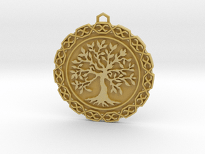 Tree Of Life Pendant in Tan Fine Detail Plastic
