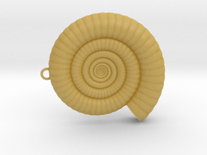 Clamshell - Ammonite Charm 3D Model  -  3D Pendant in Tan Fine Detail Plastic
