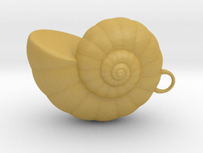 Shell - Snail Mollusc Charm 3D Model - 3D Printing in Tan Fine Detail Plastic