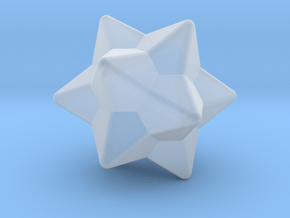  Medial Rhombic Triacontahedron - 1 inch - V2 in Clear Ultra Fine Detail Plastic