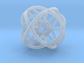 4d Geometric Bead - Hypersphere Math Art Pendant 3 in Clear Ultra Fine Detail Plastic