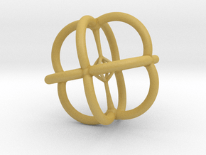 4d Polytope Jewelry - Abstract Math Art Pendant 3D in Tan Fine Detail Plastic