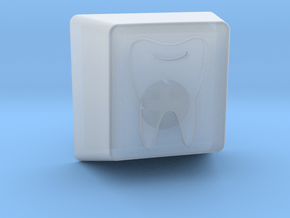 Tooth Keycap - 1U R1 in Clear Ultra Fine Detail Plastic