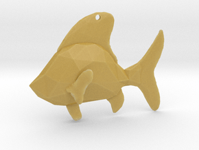 Sea Fish - Nautical Charm 3D Faceted Pendant in Tan Fine Detail Plastic