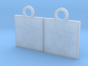 Kanji Pendant - Respect/Kei in Clear Ultra Fine Detail Plastic