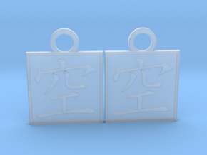 Kanji Pendant - Sky/Sora in Clear Ultra Fine Detail Plastic