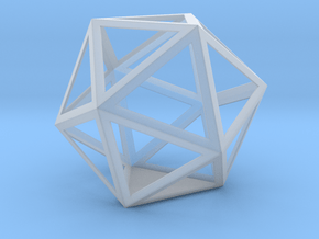 Lawal 84mm x 97 mm x 78 mm skeletal icosahedron  in Clear Ultra Fine Detail Plastic
