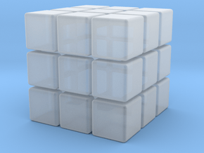 27 Cubes Geometry - Rubiks Cube in Clear Ultra Fine Detail Plastic