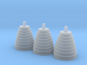 1/100 Space Shuttle Engine Nozzles - Set of 3 in Clear Ultra Fine Detail Plastic