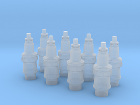 1:8 KLG F5-2 Spark Plugs, 8-Off in Clear Ultra Fine Detail Plastic