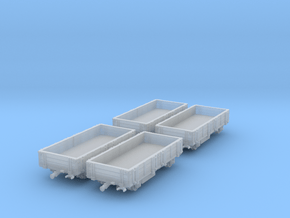 6210-4 - Quatre wagonnets 10 tonnes - Echelle N in Clear Ultra Fine Detail Plastic