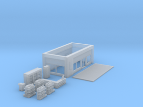 Convenience Store & Accessories in N Scale 1:160 in Clear Ultra Fine Detail Plastic