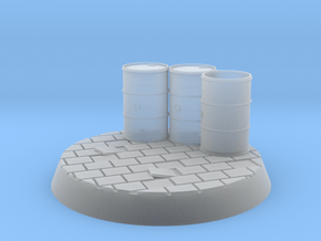 40mm Cobble Base With Drums in Clear Ultra Fine Detail Plastic
