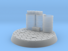 40mm Cobble Base With Drums and Cinder Blocks in Clear Ultra Fine Detail Plastic