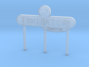 Modern Ceratopsian Territory Sign in Clear Ultra Fine Detail Plastic