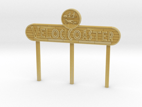 Modern Raptor Coaster Sign in Tan Fine Detail Plastic