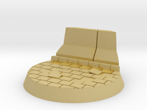 40mm Cobble Base with Jersey Barriers in Tan Fine Detail Plastic