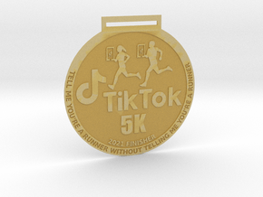 2021 TikTok 5K Run Medal in Tan Fine Detail Plastic