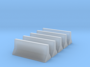 Jersey Barrier x5 in Clear Ultra Fine Detail Plastic