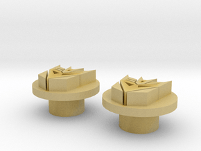 3D Decepticon Symbol with 5mm Post (set of 2) in Tan Fine Detail Plastic