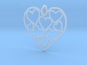 Love all over pendant in Clear Ultra Fine Detail Plastic