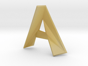 Distorted letter A no ring in Tan Fine Detail Plastic