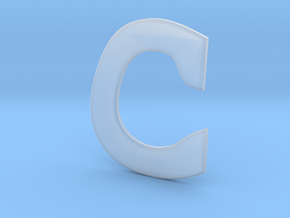 Distorted letter C no rings in Clear Ultra Fine Detail Plastic