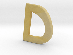Distorted letter D no rings in Tan Fine Detail Plastic