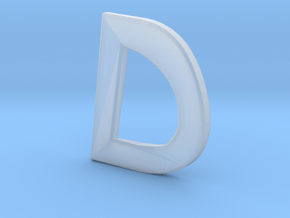 Distorted letter D no rings in Clear Ultra Fine Detail Plastic