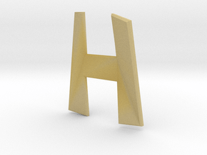Distorted letter H no rings in Tan Fine Detail Plastic