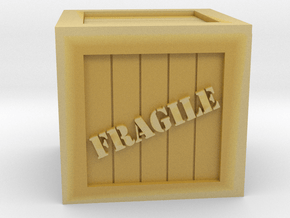 Fragile - Wooden Crate in Tan Fine Detail Plastic