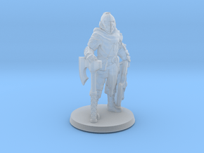 Mercenary Knight w/ Axe and Shield in Clear Ultra Fine Detail Plastic